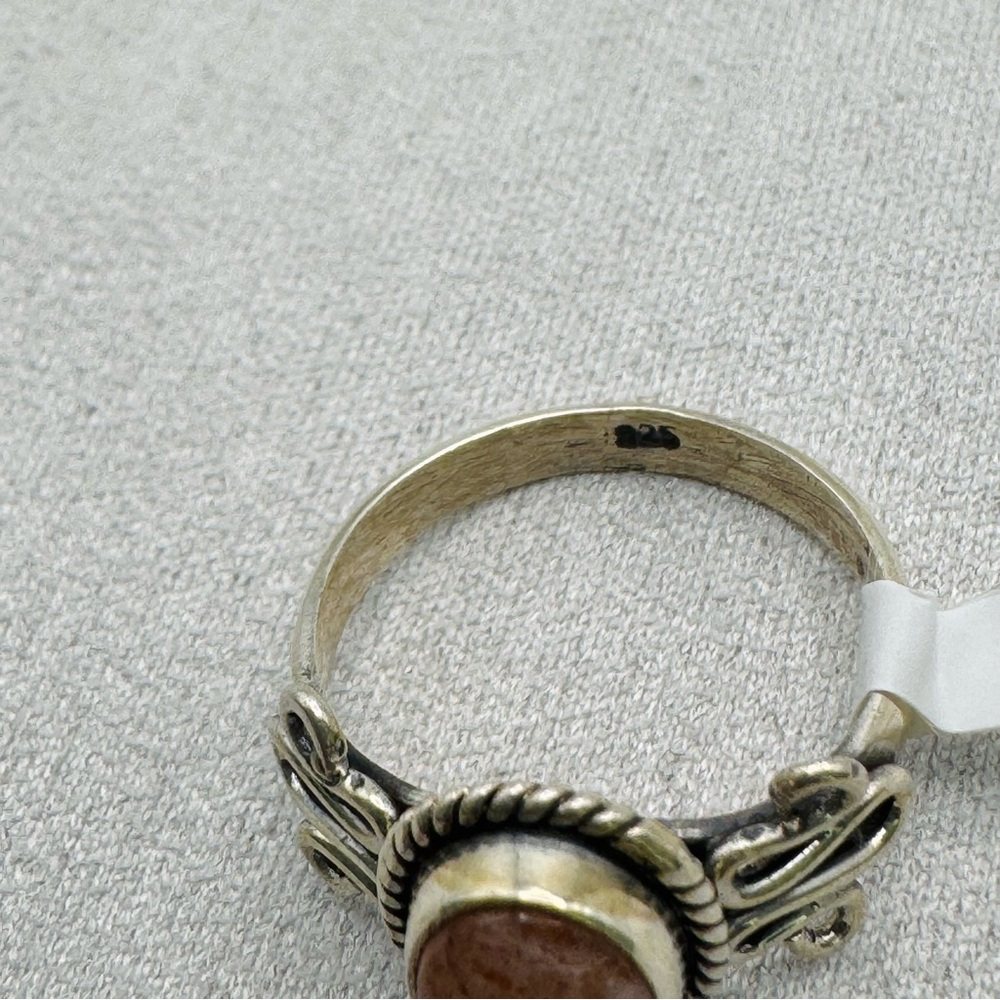 Oval Sunstone Sterling Silver Ring - image 3